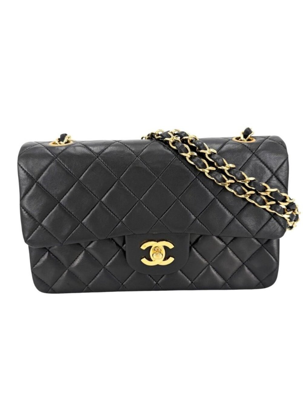 Chanel Shoulder Bag Quilted 23 Double Chain Flap Crossbody CC Logo Turnlock